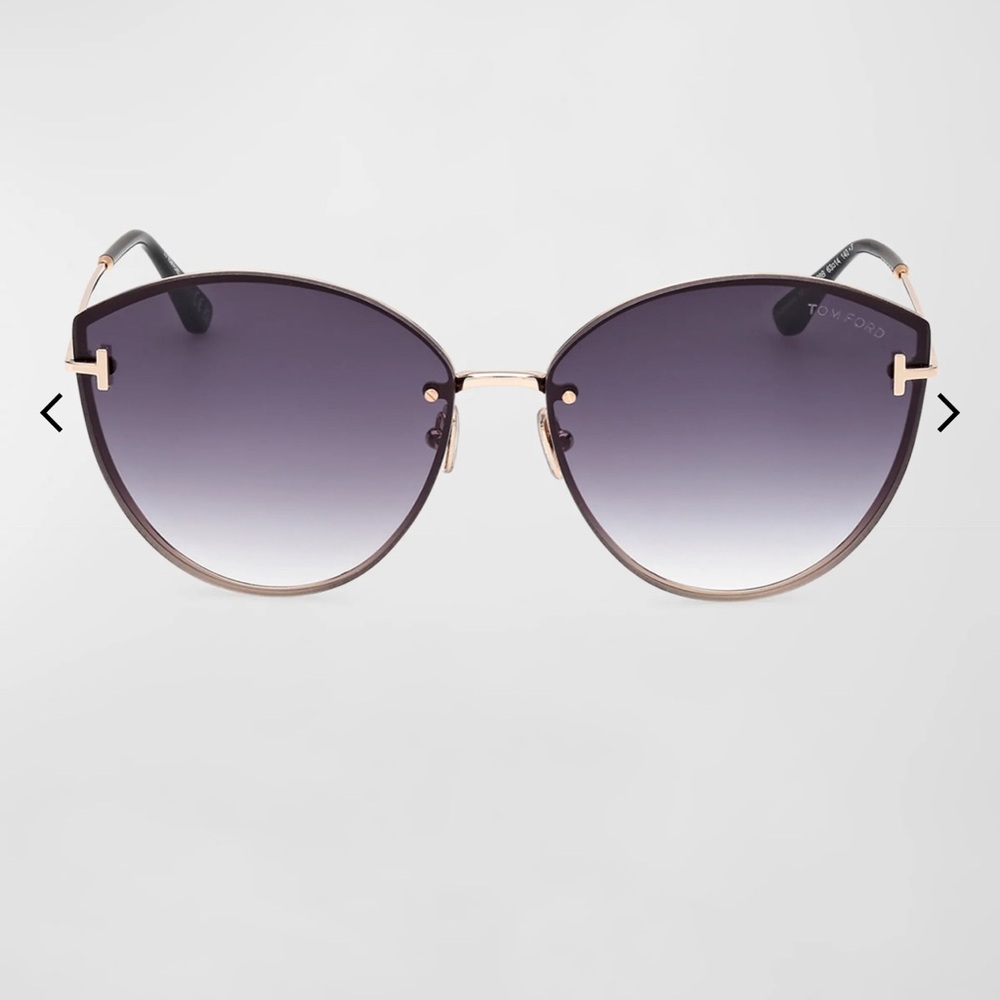 100% authentic Tom Ford Black and Gold Aviator Sunglasses.